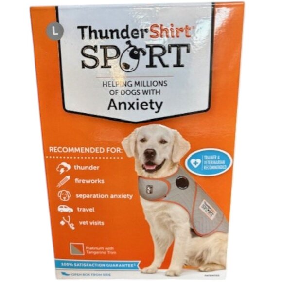Thundershirt Sport Calming Wrap - Platinum/Orange - L (41-64 lbs) - Picture 6 of 11